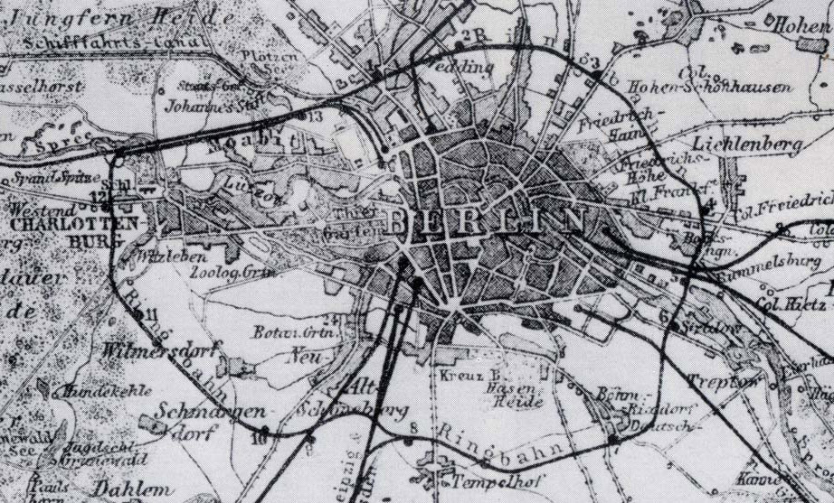 Trazado del Ringbahn en 1885.